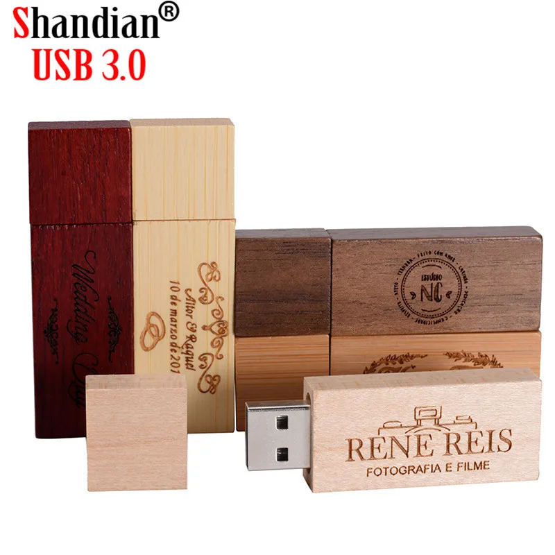 Usb-флеш-накопитель SHANDIAN UBS 3 0 деревянный с коробкой 4/16/32/64 ГБ | Компьютеры и офис
