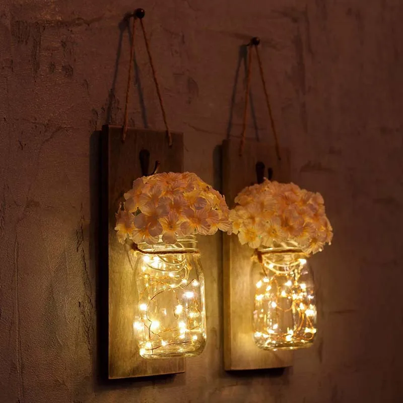 

Amazon Creative Board LED Mason Bottles Wall Lamp LED Mason Jar Festive Lantern LED Gift Board Lights Customizable