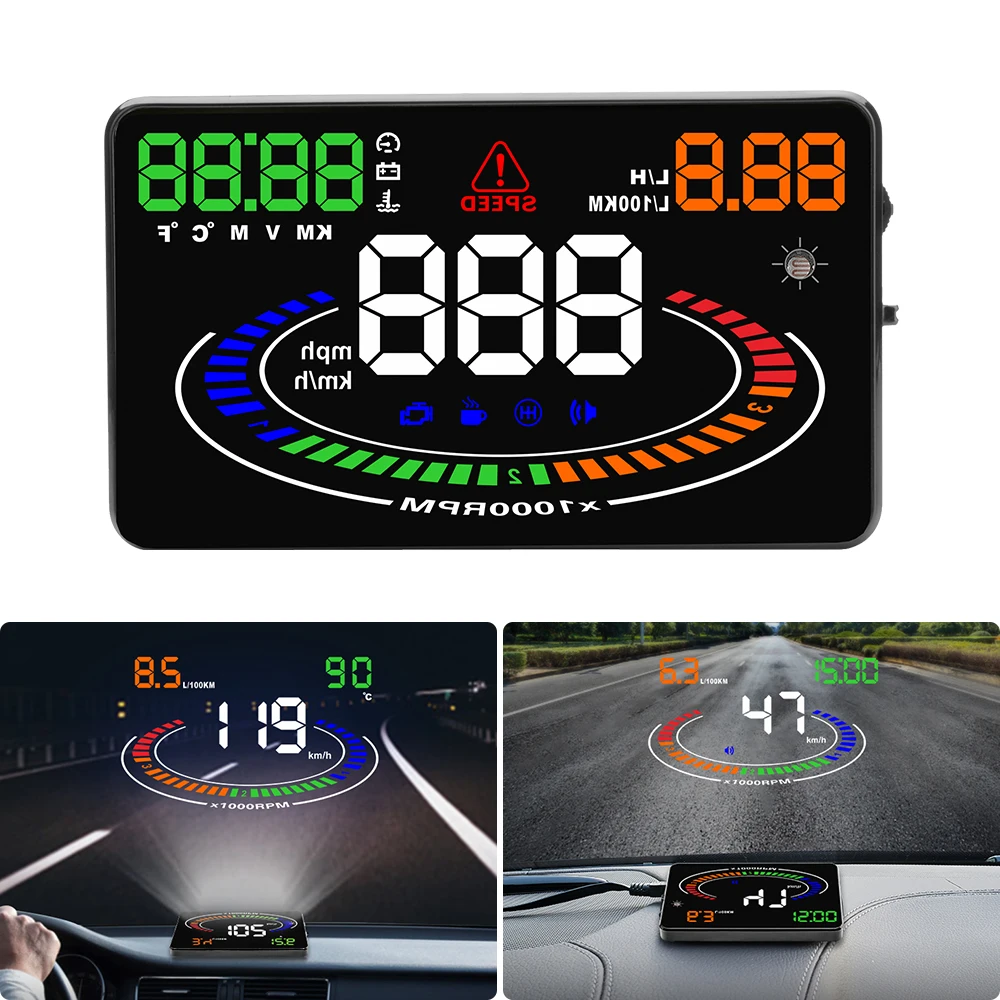 

E300 HUD car head up display projector OBD2 Smart Digital Speedometer Compatible with OBDII or EUOBD cars free shipping