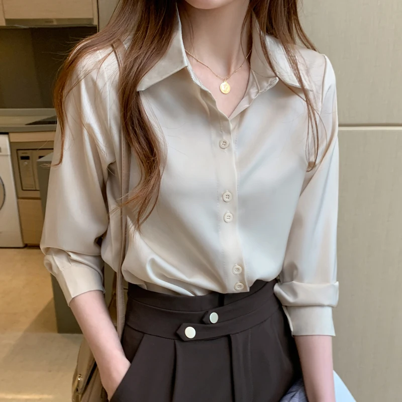 Satin shirt women Clearance