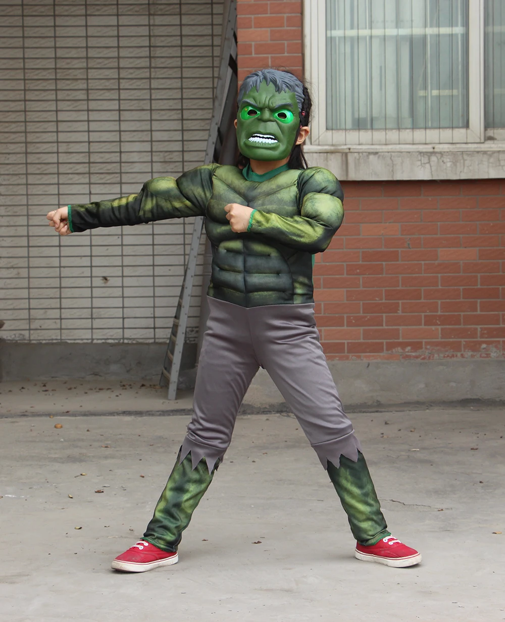Halloween Adult Muscle Clothes Cosplay Costumes Hulk Man Attached Mask Children's Party Christmas Gifts plus size costumes