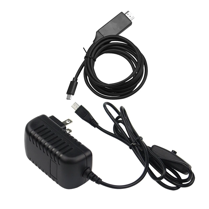 1 шт. США штекер 5V3A 5 В/3A Raspberry Pi 3 Model B+ плюс адаптер питания Кнопка включения/выключения питания и 1 шт. Тип C до 4 к Hdmi ТВ кабель