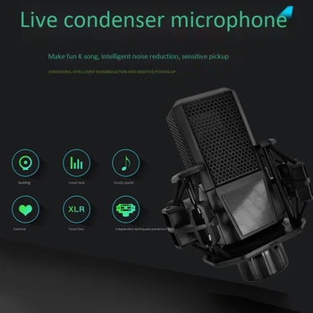 

Computer Microphone Sound Card K Song Phone Dedicated Live Broadcast Equipment Computer Diaphragm Condenser Microphone