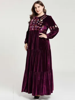 

2020 Holiday Caftan Arabe Long Sleeve Evening Dress Vestido For Muslim Women