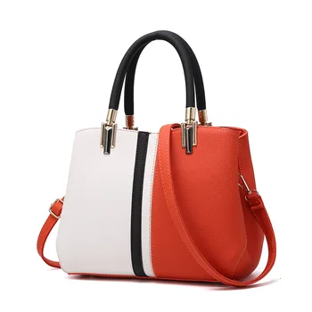 

Women's bag 2020 new PU leather shoulder bag handbag shoulder diagonal bag elegant contrast color simple fashion handbag