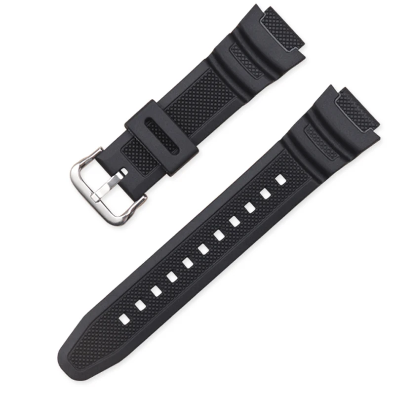 Durable Black Silicone Watchband with Pin Buckle