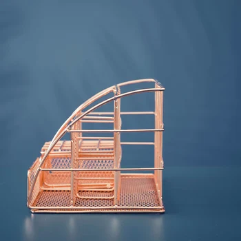 

Pen Holder Caddy Iron File Home Office Desktop Storage School Mesh Desk Organizer With Drawer Compartment Accessories Modern