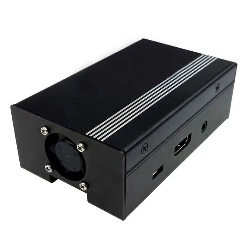 Для Raspberry Pi 3 и Raspberry Pi 2 металлический чехол с охлаждающим вентилятором черный