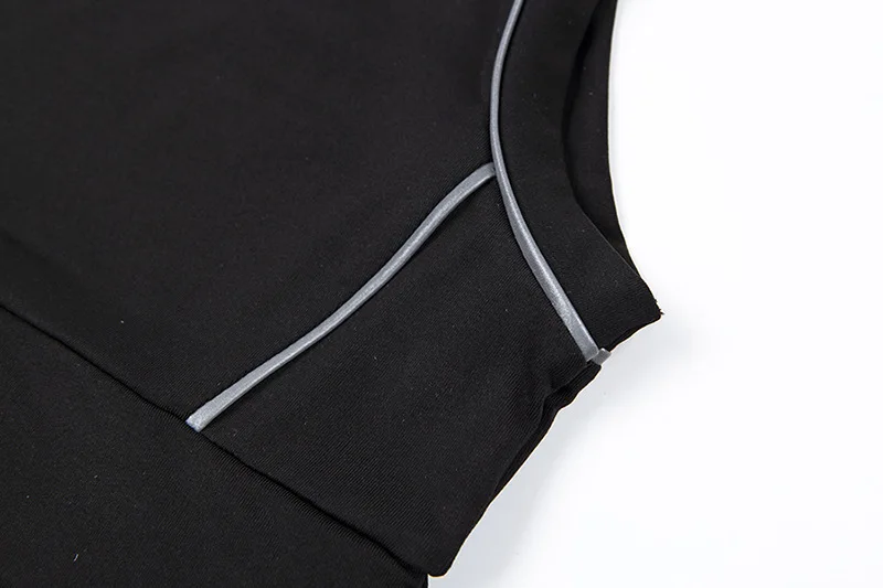 Fall New Women's Fashion Reflective Bar Stitching Body-building vest vest shirts