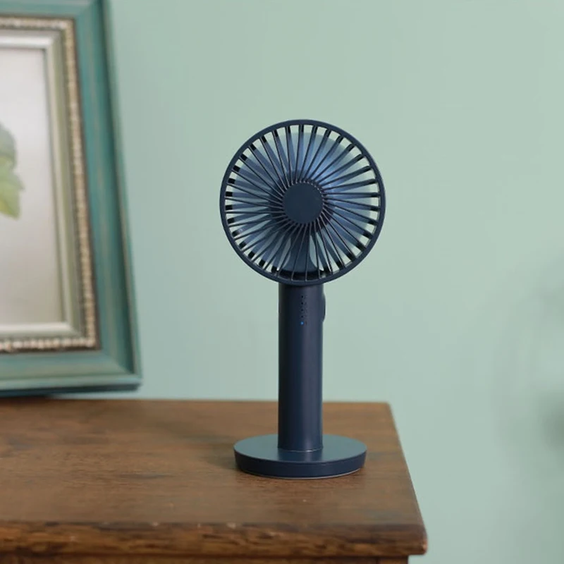2000Mah Rechargeable Handheld Fan 5 Gears Natural Wind Noiseless Usb Mini Fans Outdoors Air Cooling With Mirror Base