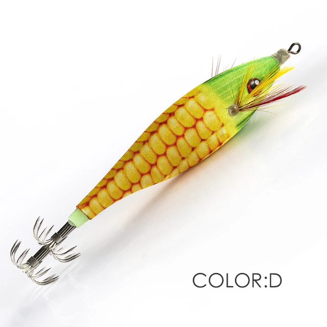 LETOYO 70mm 10g Floating Squid Jigs Fishing Lure Artificial Shrimps Squid Hook For Sea Fishing Cuttlefish Octopus Calamari Baits D 70mm 10g