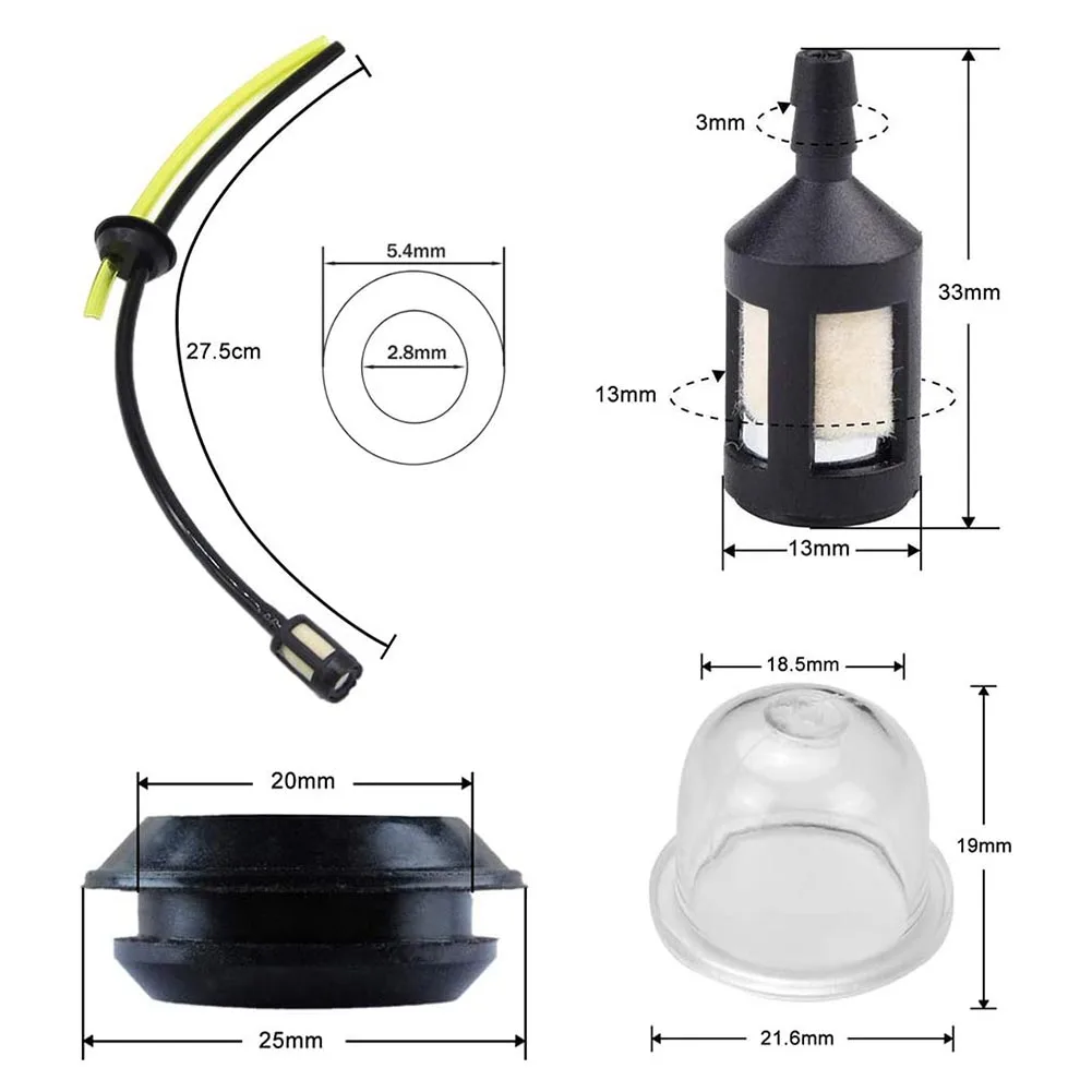 Grass Trimmer Head Grass Trimmer Line Chainsaw Replace Parts Universal Fuel Hose Petrol Pipe Line Tube for Brush Cutter Hedge Trimmer Motor Brush Cutter Mower Garden Tool