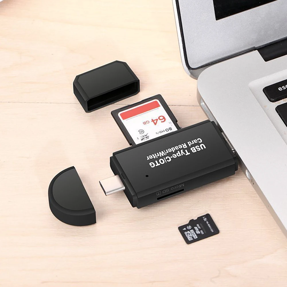 3-в-1 Мультифункциональный Тип-C USB 3,0 с эффектом приближения C зарядкой Micro-USB TF/S/D OTG Устройство чтения карт памяти