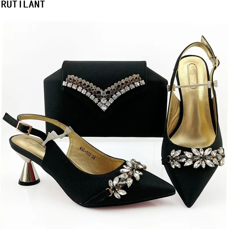 

African Matching Shoes and Bags Italian In Women Italian Matching Shoe and Bag Set for Wedding High Quality African Wedding Shoe