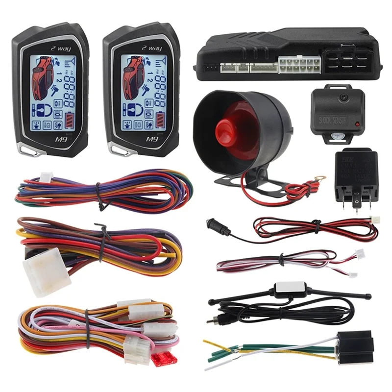 

Two-Way Car Burglar Alarm Real Time Monitoring LCD Screen Remote Auto Start Engine Preheating Keyless Entry Control Central Lock