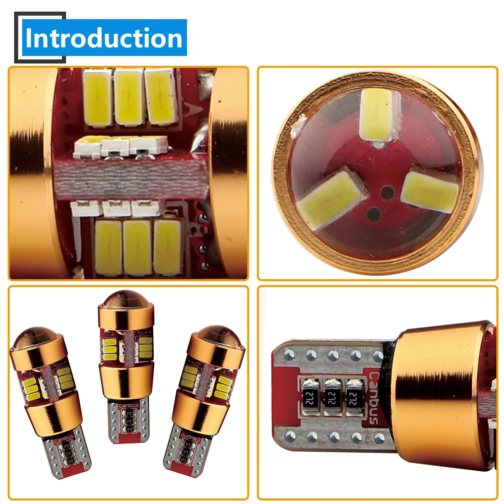 50X T10 Canbus W5W 9-28V 3014 27SMD 270LM Универсальная автомобильная светодиодная лампочка интерьера внешний светильник просвет Дверные огни хвост светильник