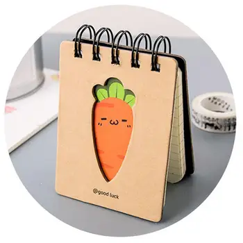 

Cute Cartoon Carrot Expression Spiral Notebook Coil Notepad Planner Binder Book