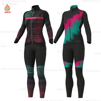 

Strava Lady Cycling Jersey Long Sleeve Set Women Winter Cycling Clothing Fashion Road Bike Warm Shirt Pro Winter Thermal Fleece