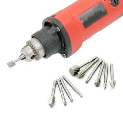 Mèches de routage rotatives HSS, Kit d'outils de routeur de fraise, bricolage menuisier sculpture de racine à la main meuleuse électrique, ciseleur 10 pièces 