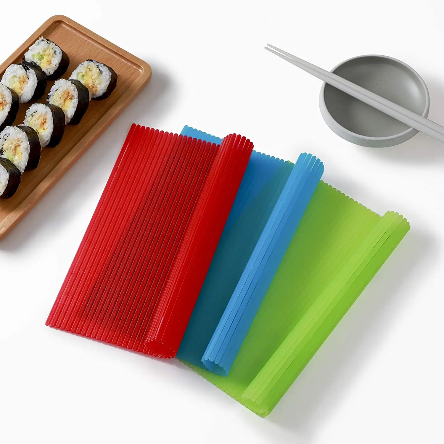 2021 update Blue Sushi Rolling Mat Antiaderente Strumento per la produzione di sushi Giapponese plastica Sushi Rolling Maker Fatto in casa fai da te Sushi Plate Mat 