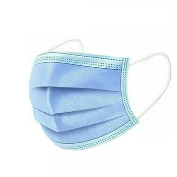 

50PCS High Quality Disposable Mask Anti Dust Light Blue Protective Non-woven 3 Ply Filter Ear Loop Mouth Loop Face Mask Blue