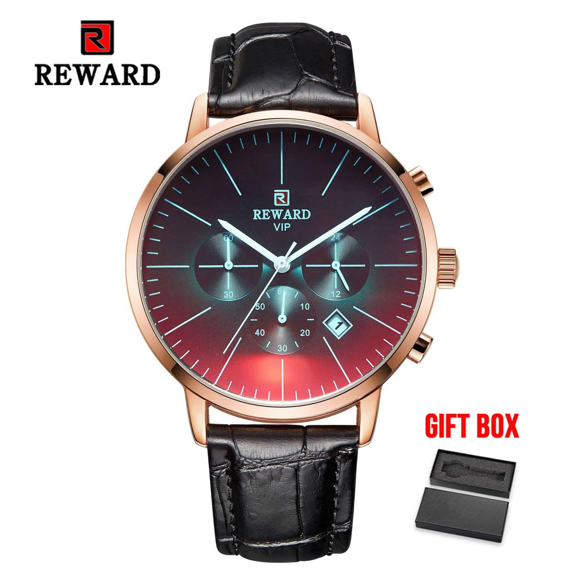leather 4 w box Брендовые мужские часы, топ класса люкс, водонепроницаемые кварцевые наручные часы, мужские спортивные часы с хронографом, мужские наручные часы, Relogio Masculino - Цвет: leather 4 w box