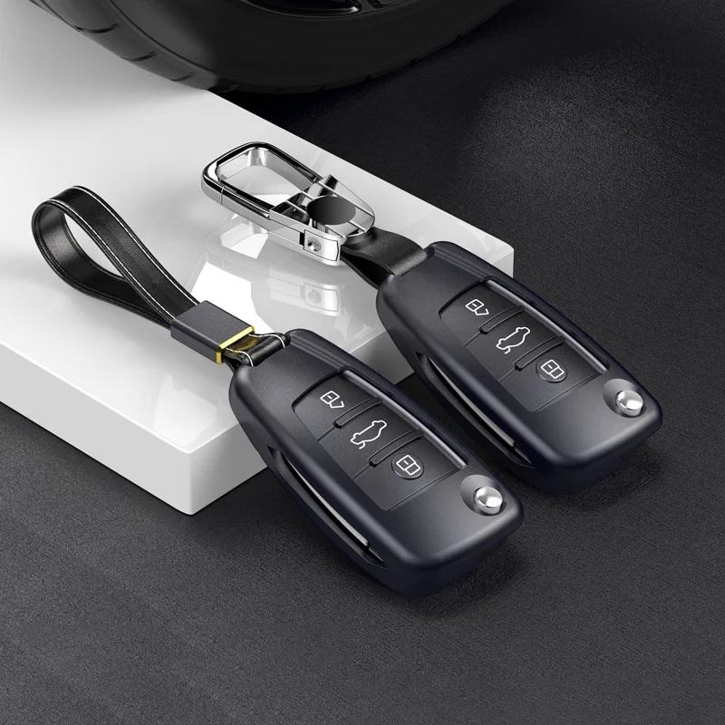 Алюминиевый AlloyCar ключ чехол для Audi C6 A7 A8 R8 A1 A3 A4 A5 Q7 4F RS3 Q3 TT3Button для ключей, корпус для автомобильного ключа брелка
