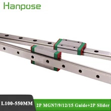 Guia linear do trilho de 2 pces mgn7 mgn12 mgn15 com 2 pces mgn7c mgn12c mgn12h mgn slider para o equipamento do monitor da impressora 3d