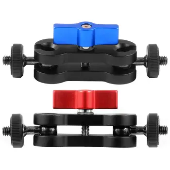 

Aluminum alloy Multi-Function Dual Ball Head Hot Shoe 1/4 inch Tripod ic Arm Mount Adapter DSLR Camera Accessory for Monitor