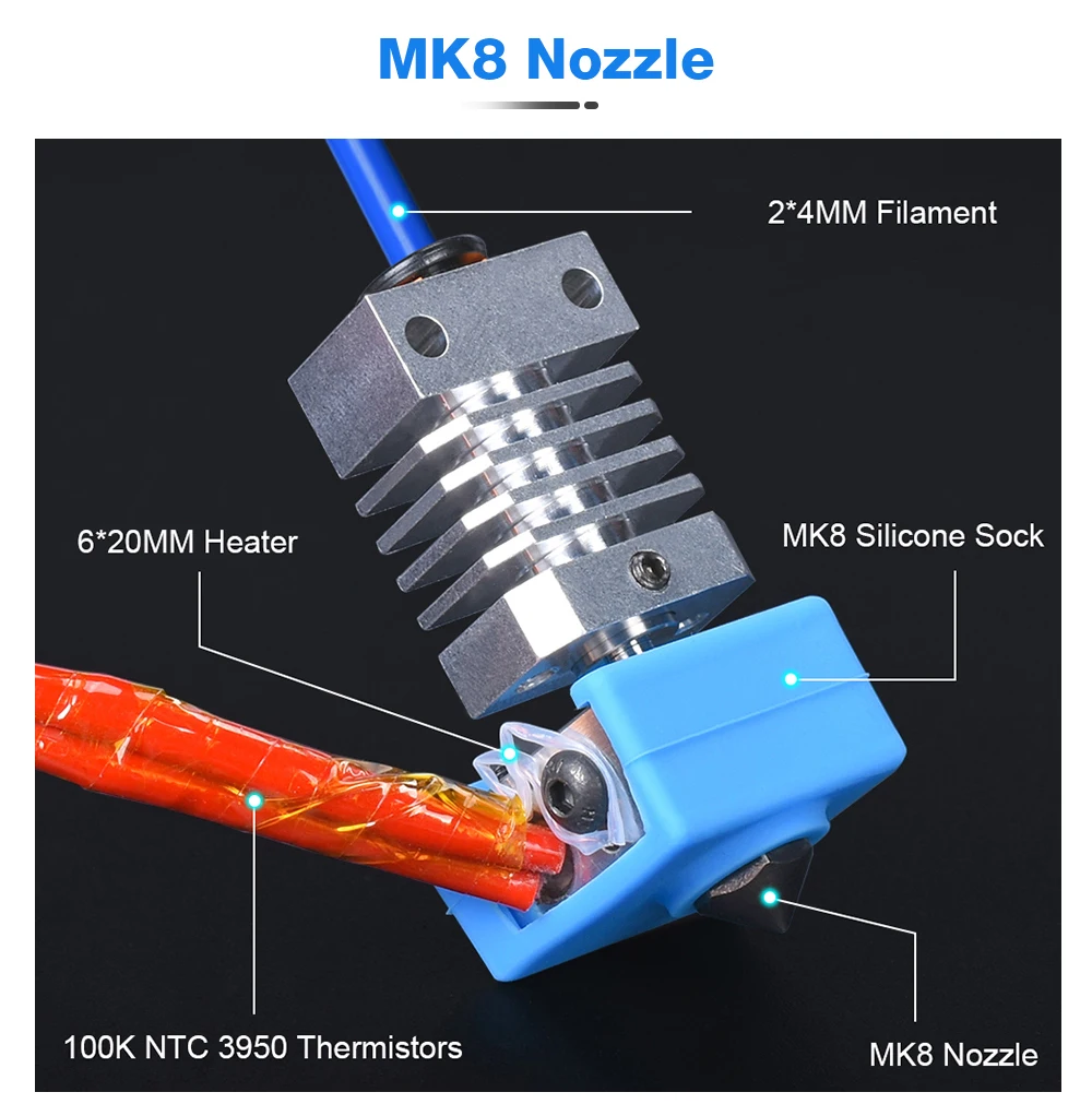 GmFive CR10 радиатор все металлические Hotend для CR10 Ender 3 принтеры MK8 сопла CR10 Hotend экструдер титановый тепловой выключатель