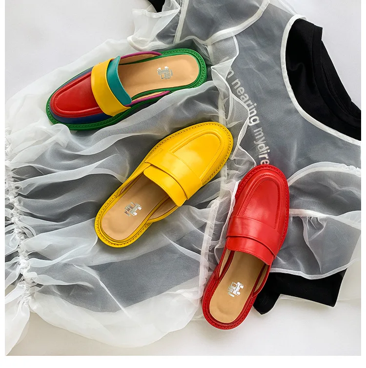 DORATASIA/Новинка года; модные разноцветные шлепанцы; Брендовая женская обувь из натуральной кожи без застежки; женские повседневные домашние тапочки