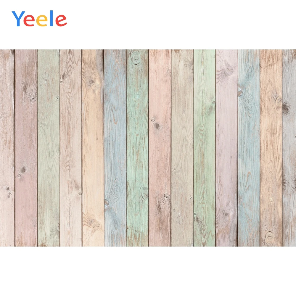 

Yeele Colorful Wooden Board Grunge Portrait Doll Food Photography Backgrounds Customized Photographic Backdrops for Photo Studio