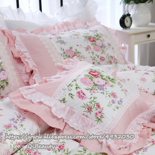 Вышитая кружевная искусственная хлопковая наволочка для подушки Классическая