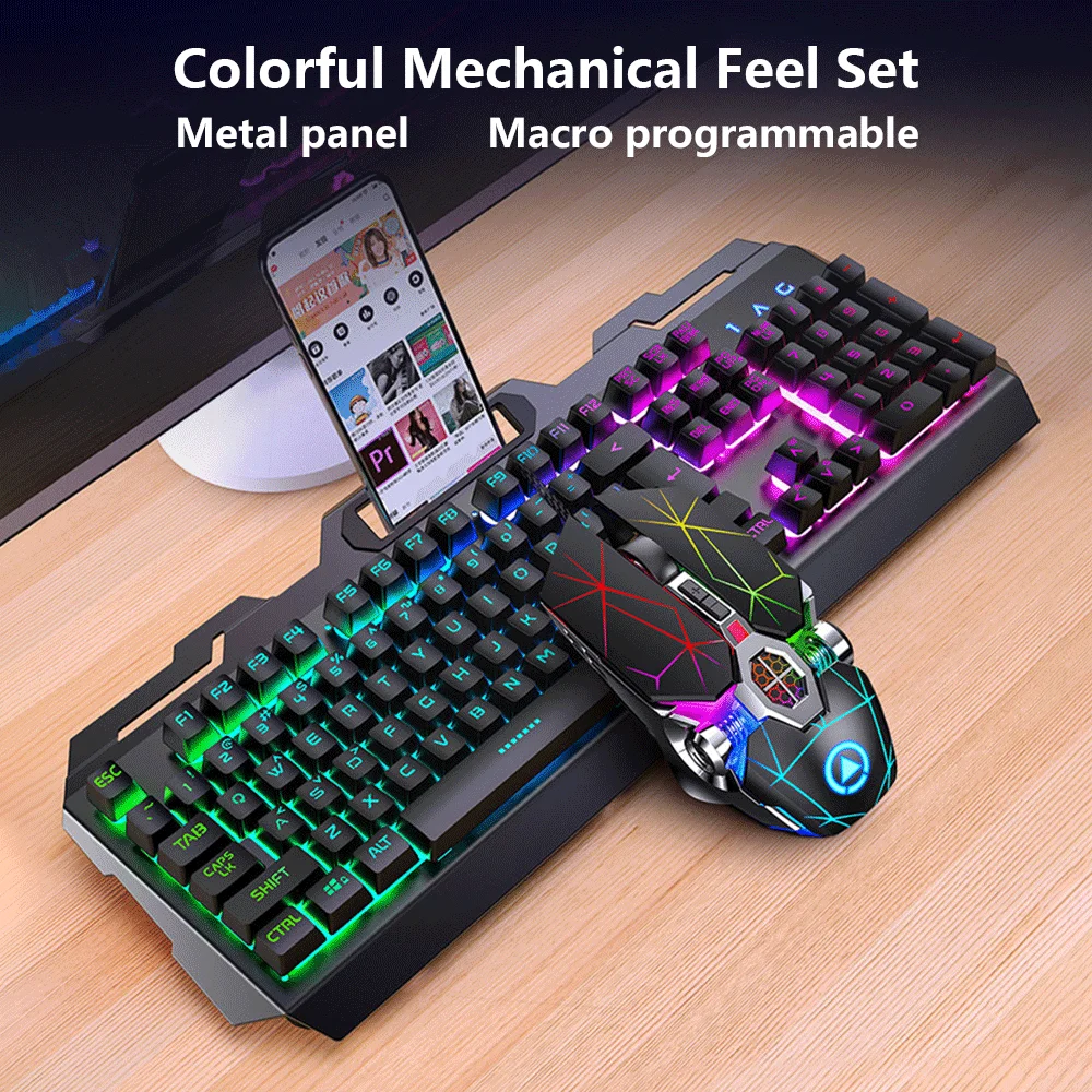 2020 игровая клавиатура и мышь компьютерная RGB с подсветкой Механическая