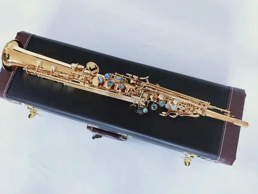 

professional New Soprano Saxophone B flat Electrophoresis Gold S-901Top Musical Instruments Sax Soprano Gift