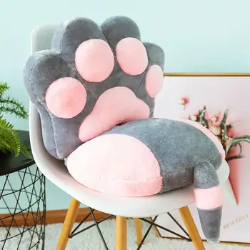 

45 2pcs/set Cats Claw Back Cushion+Cats Tail Seat Cushion Kids Gift Plush Toy Home Chair Seat Cushion Nap Pillow