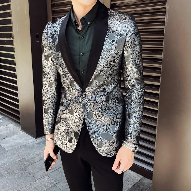 Повседневная одежда мужской Африканский Принт блейзер для мужчин Slim Fit Клубные наряды Vetement Homme Veste Mariage Lentejuela Hombre мужские