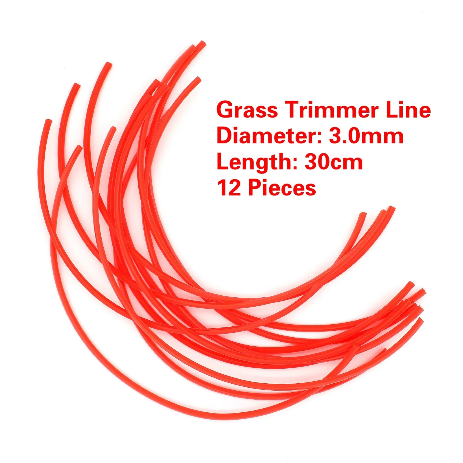 

12 pieces 3.0mm strimmer wire 30cm replacement for grass trimmer brush cutter string trimmer