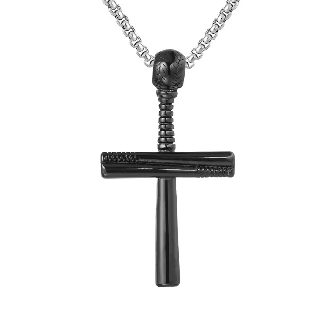 Fashion Baseball Cross Pendant Necklace 