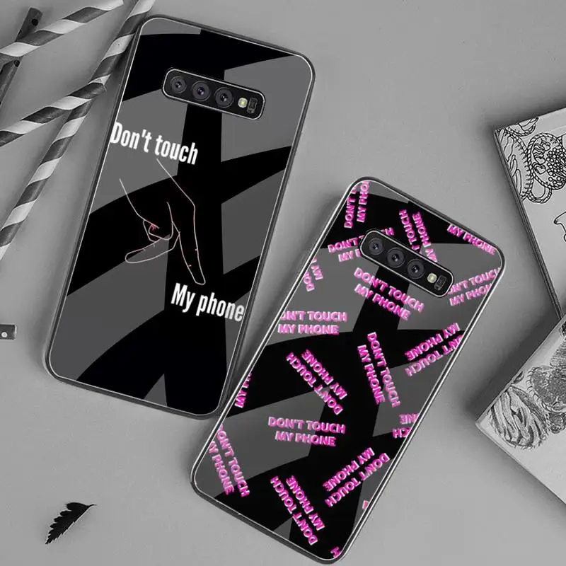 YJZFDYRM не прикасайтесь к чехлу телефона из закаленного стекла для Samsung S20 Plus S7 S8 S9 S10