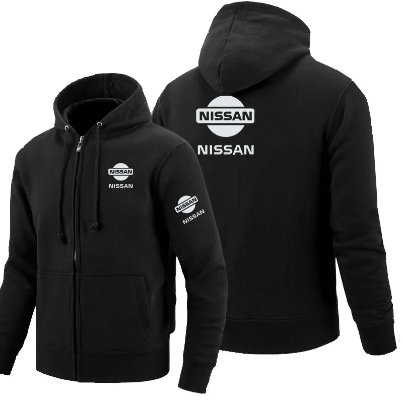 

Zipper Hoodies for Nissan logo Printed Hoodie Fleece Long Sleeve Man's zipper Jacket Sweatshirt g