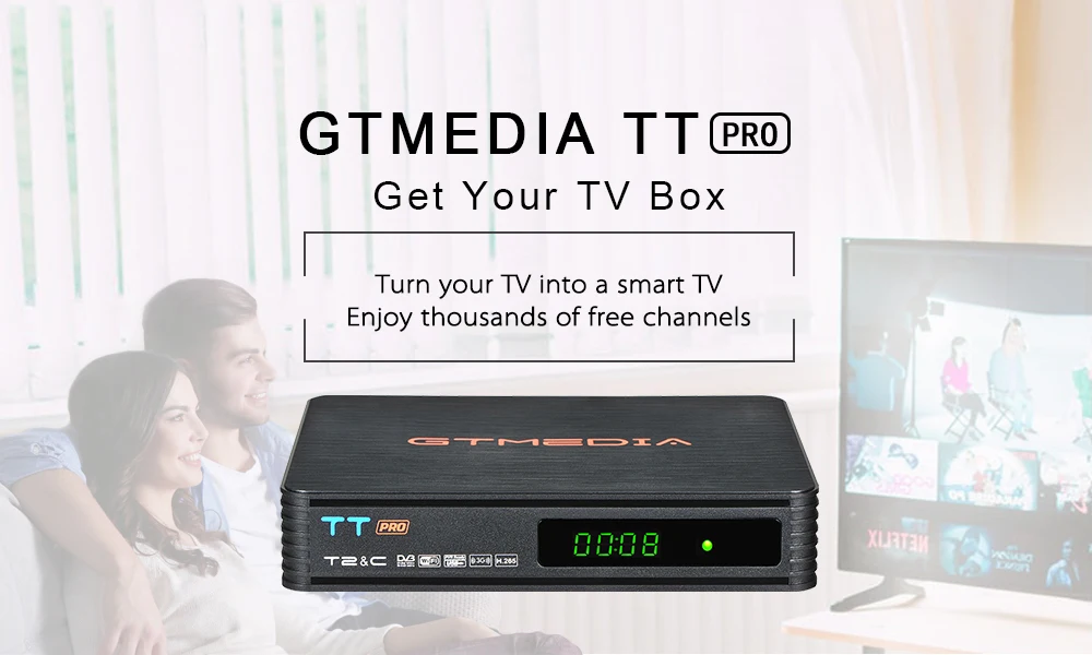 GT медиа TT Pro DVB-T/T2 DVB-C декодер, Восточная Европа ТВ цифровой террест кабельный рецептор USB WiFi MPEG-4 H.265 1080P PVR CCcam