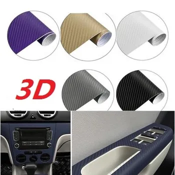 

3D Carbon Fiber Vinyl Car Wrap Sheet Roll Film Multiple Size Car Sticker Motorcycle Car Styling Black White Grey Tube