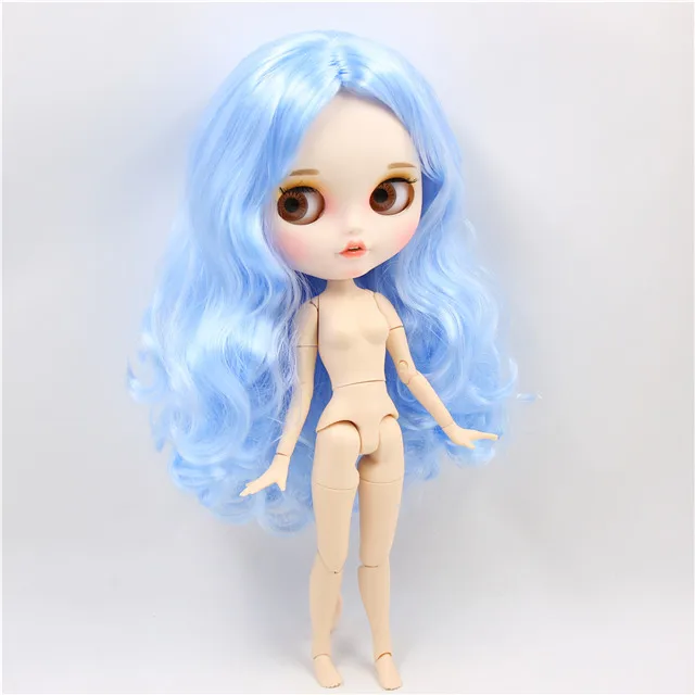 Ледяная фабрика blyth пользовательская кукла игрушка матовое лицо соединение тела bjd белая кожа 30 см, без сонных глаз - Цвет: naked doll