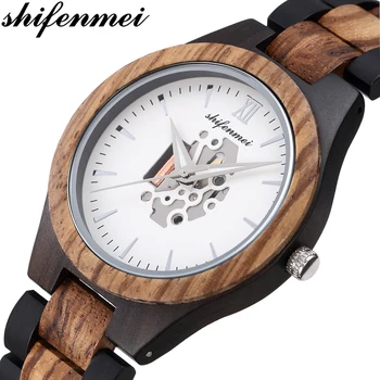 

Shifenmei Wood Watch Mens Quartz Watches Top Brand Luxury Sports Military Watches Man Wooden Wristwatches Male Relogio Masculino