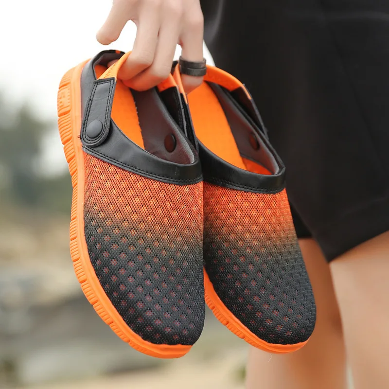 

Summer Sandals Men's Large Size Mesh Slipper New Style COUPLE'S BIRD'S NEST Porous Sandals Foot Covering Lazy Semi-Slipper