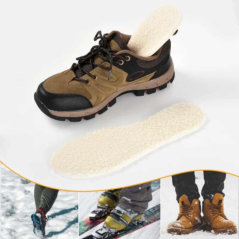 Soumit Winter Warm Wool Insoles Imitation Lamb Wool Heated Insoles for Snow Boots Cashmere Thermal Shoe Pad Keep Warm Feet Sole
