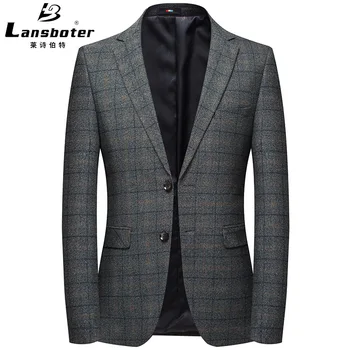 

Men Leisure Suit 2019 Autumn Grid Suit Coat Male Slim Fit Bixi Male Suit Coat