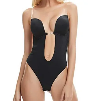 

Women's Plunging V-Neck Clear Straps Backless Shaping Control Corset Shapeware Briefs Shapewear Underwear Body Shaper Corset