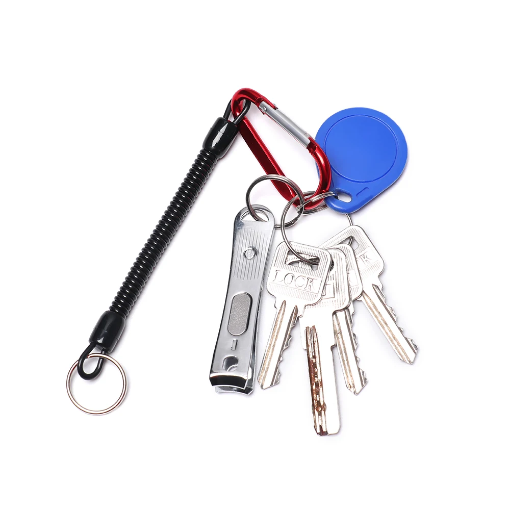 Keychain Carabiner Anti-lost Phone Fishing Lanyards Camping Security Gear Plastic Retractable Tether Outdoor Hiking keychain carabiner,whistle keychain,tactical keychain,keychain tool,keychain charm